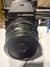 Zenza Bronica ETR mediumformatcamera zenzanon mc 75mm f/2.8 lens, prism grip 220