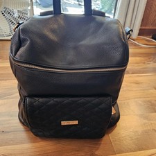 Black Quilted Front Pocket Backpack baby bag luli bebe monaco