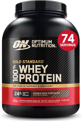 Gold Standard 100% Whey Protein Powder, Double Rich Chocolate, 5 Pound (Packagin