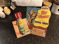 1950s Roy Rogers and Trigger Signal Siren Flashlight On Cardboard Store Display