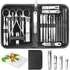26-Piece Professional Manicure and Pedicure Kit, Nail Clippers Set, Stainless St