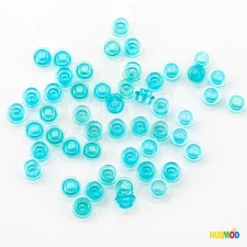 Lot of 50 LEGO Trans Light Blue 1x1 4073 Plates Round Mosaic Dots Transparent