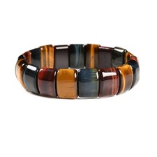 Multi-color Tiger Eye Double Drill Bracelet Size Approx 11x15mm Length 7.5"