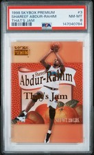 1998 SKYBOX PREM THAT'S JAM THAT'S JAM #3 SHAREEF ABDUR-RAHIM PSA 8