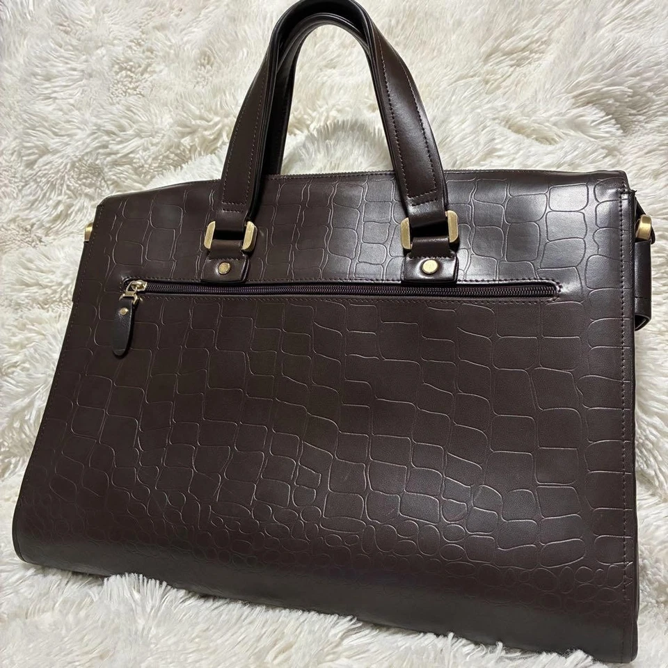 Montblanc Bolso de Negocios Maletín Cuero Marrón Oscuro Auténtico Foto 2 de 4