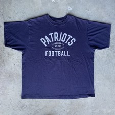 Vintage Reebok NFL New England Patriots Football T-Shirt Navy Blue Size XL