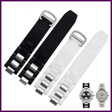 20mmX10mm Black Replacement Silicone Rubber Watch Band For Cartier 21