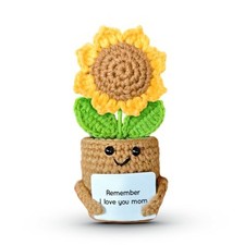 Mini Sunflower Mom Gifts from Daughter Son Kid, Handmade Crochet Mothers Day