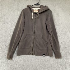American Giant Hoodie Womens Medium Gray Full Zip Fleece Made In USA Sweatshirt