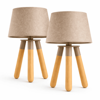Tischlampe 2Er Set Tischleuchte Schreibtischlampe Nachttischlampe Lampe Taupe