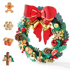 Rolife 3D Puzzles for Adults Christmas Wreaths Front Door, 1:48, Green