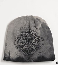 Affliction Fleur-De-Lis Grey Reversible Skull...