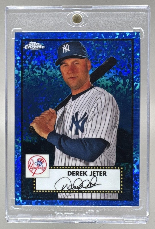 Derek Jeter 2021 Topps Chrome Platinum #491 Blue Mini Diamond Refractor /199