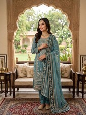 New Designer Faux Georgette Salwar Kameez With Dupatta For Wedding Wear