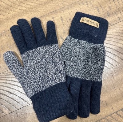 Clear Creek Women's Colorblock Knit Gloves Navy Blue/Gray One Size