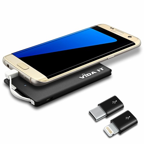 Lightweight Power Bank Pocket Battery Pack Charger with Built-in Cable For Phone - Picture 7 of 18