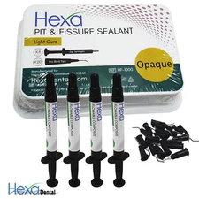 Hexa Dental PIT AND & FISSURE SEALANT 4 SYRINGE KIT + 20 Tips - OPAQUE