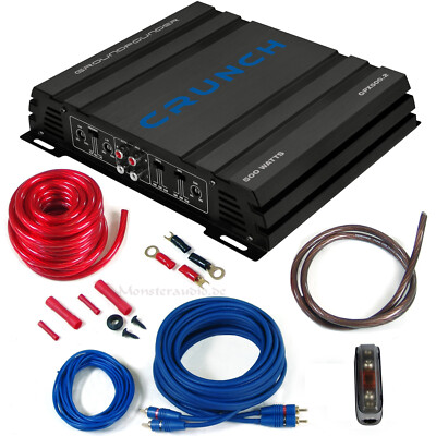 Crunch GPX-500.2 500 WATT 2-Kanal Verstärker + 10mm² Anschlusskit Kabelset