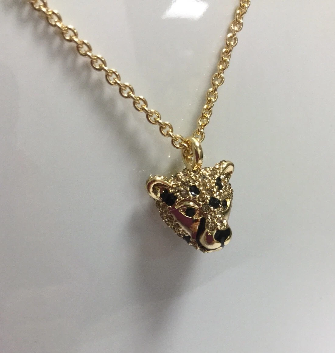 Kate Spade New York Run Wild Cheetah Mini Pendant Necklace w/ KS Dust Bag  New | eBay