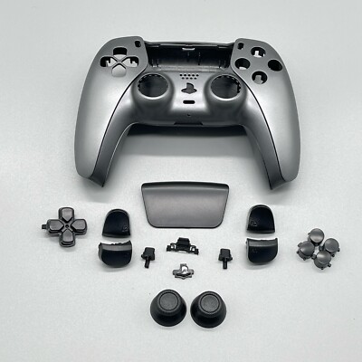 Steel Black PS5 DualSense Controller Full Set Shell Case Cover - PlayStation 5