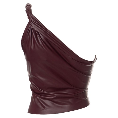 Women Tops Leather Daily Wear Hot Tank Slim-fitting Waistcoat Solid Color Vest - Picture 10 of 53