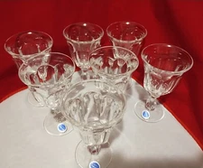 7 Imperial Glass OLD WILLIAMSBURG Clear Water Goblets 6oz 5 With Original Labels