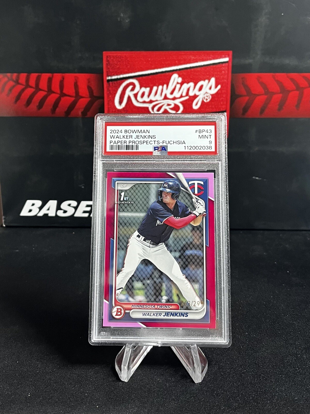 2024 Bowman Prospect Walker Jenkins Fuchsia /299 #BP-43 PSA 9 Twins
