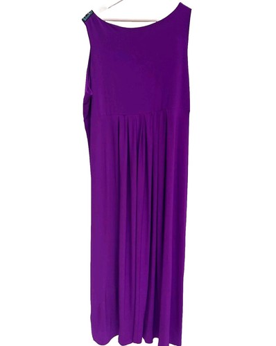 Nina Leonard 3XL Purple Embelished Beaded Maxi Dress 24 / 26 - Picture 6 of 6
