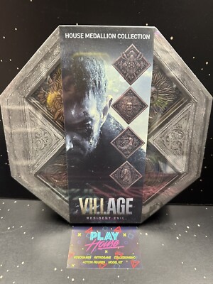SET MEDAILLONS HÄUSER RESIDENT EVIL VILLAGE VIII METALL NUMMERIERT FANATTIK NEU