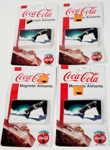 4 Coca-Cola Magnet 1998 coke bottle on ice burgh No. 51492 in original package - Picture 3 of 14