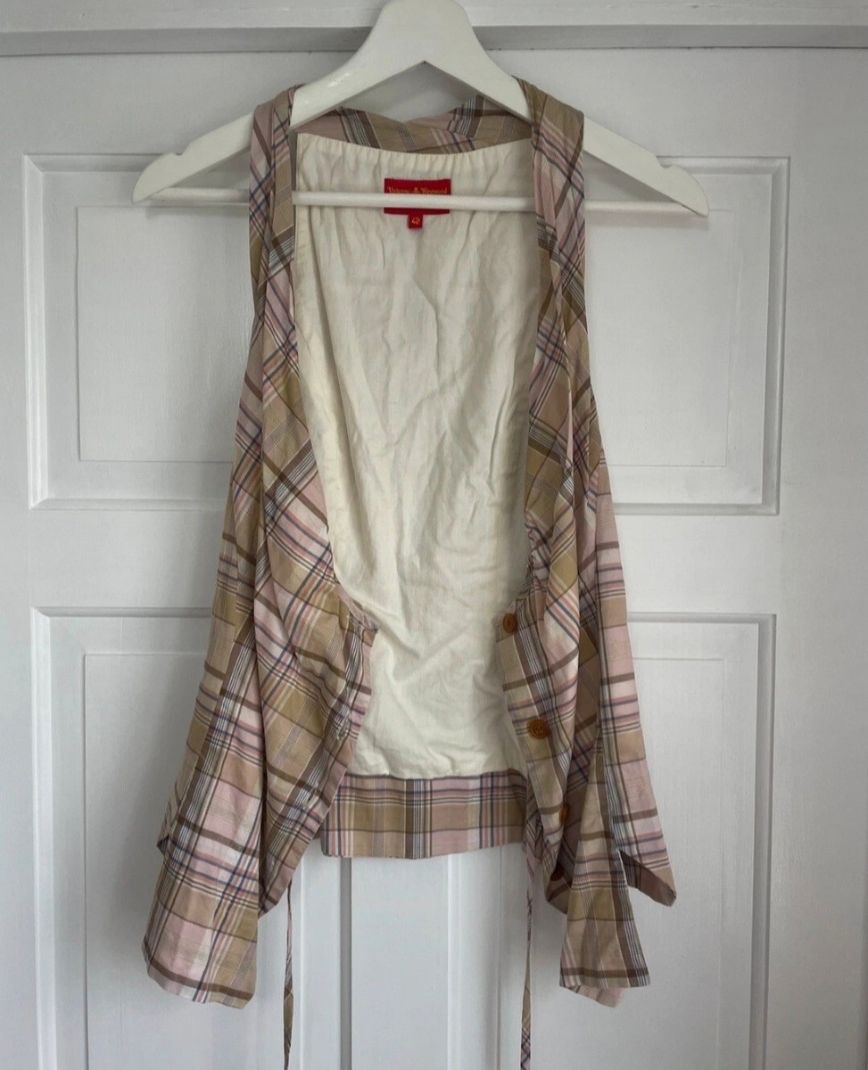 Vivienne Westwood RED LABEL ベスト 42 VIVIENNE WESTWOOD Red Label 42 / UK 10 Plaid Corset-Look Bustier