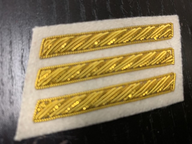CSA Gold Embroidered Captains Bars - BUFF Background Pair - NEW | eBay