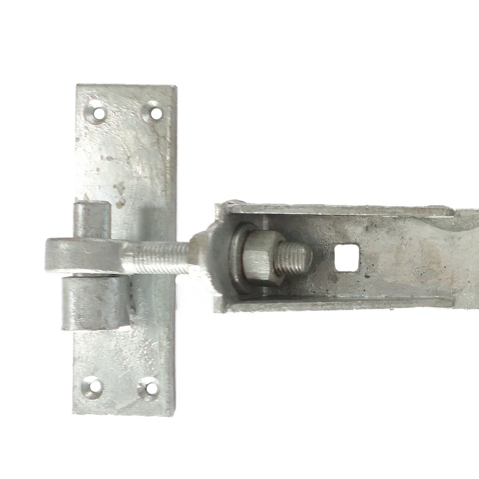 Adjustable Gate Hinges Heavy Duty Hook and Band Garden Shed Door in Galv & Black - Image 3 of 4