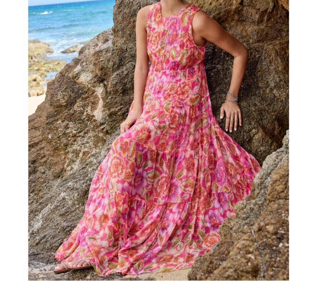 chinese dress ladies Johnny Was Dibble Tiered Dress In Multi main image 0