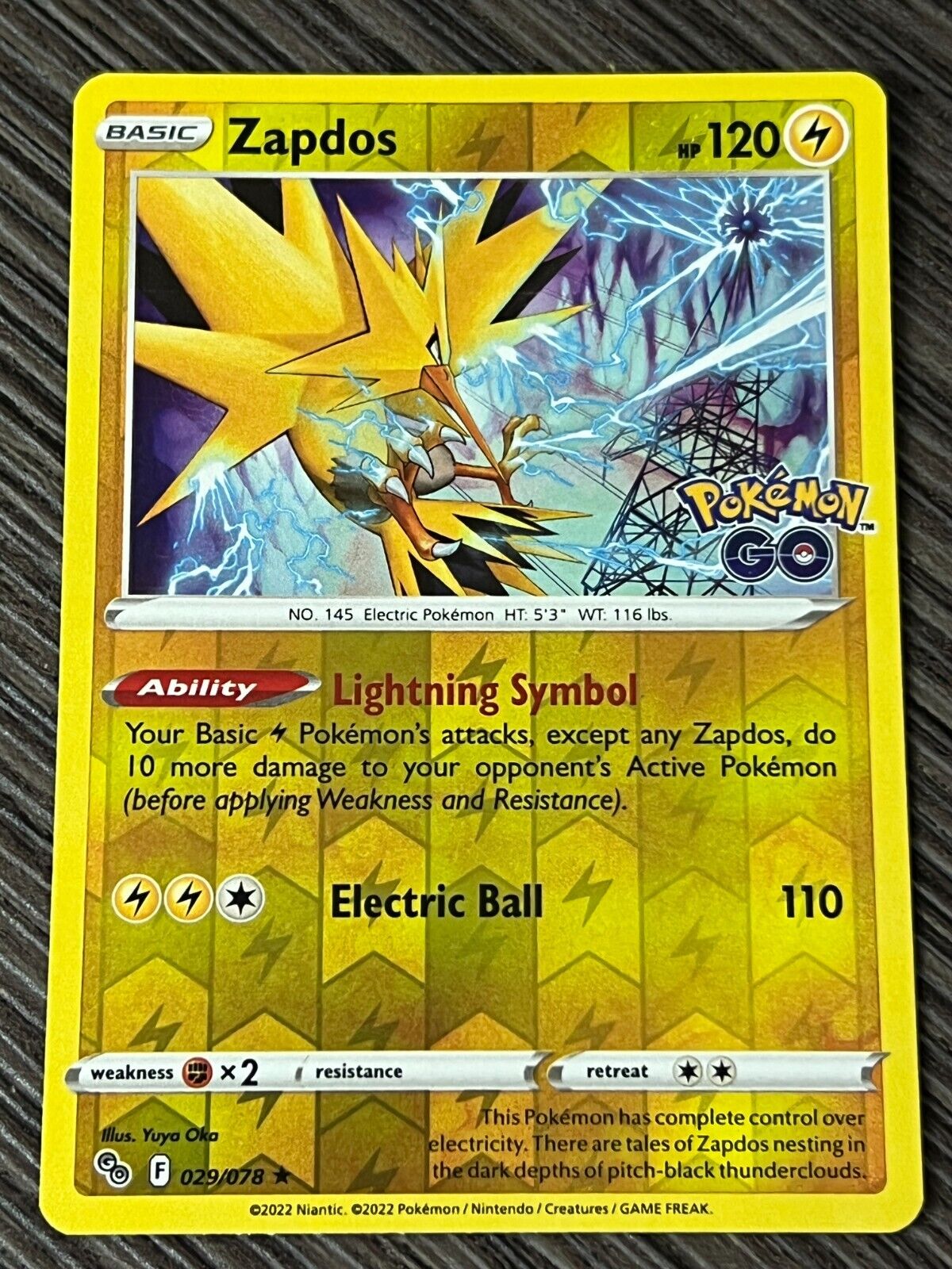 Zapdos Reverse Foil Raro Pokémon Go, Jogo de Tabuleiro Original Copag  Nunca Usado 79762073