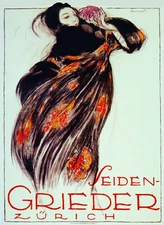 Seiden Grieder Zurich Decorative Poster.Fine Graphic Art Design.Interior.2832