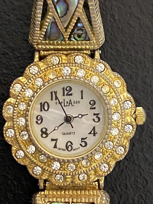Ladies LA EXPRESS Rhinestones & Gold Colored Stones Bracelet  display picture 2