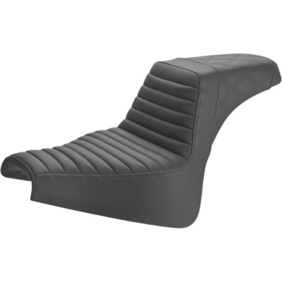 Saddlemen Step Up 2-Up Seat, Tuck and Roll/Lattice Stitched (Black) 818-29-176