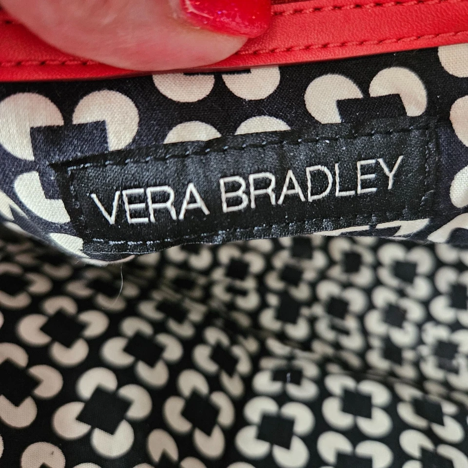 Bolso de mano Vera Bradley imitación cuero coral cremalleras doble asa correa para el hombro Foto 4 de 4