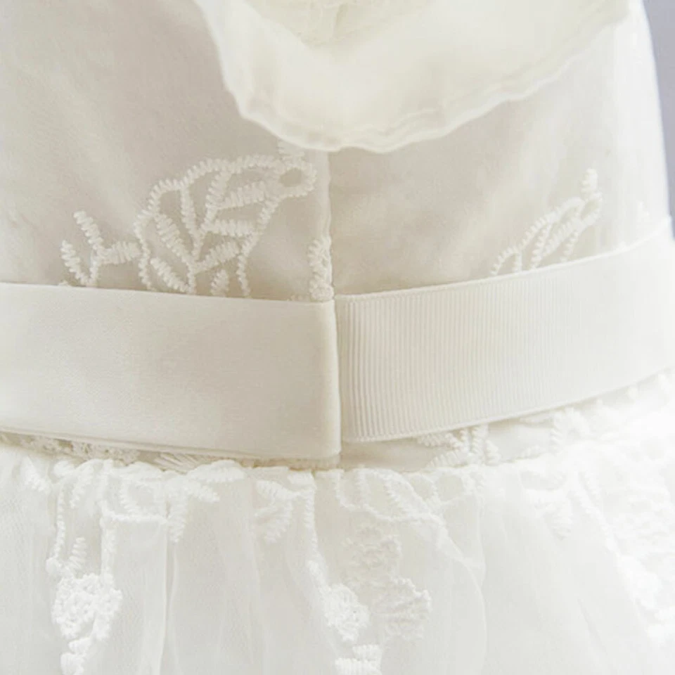 Abito Da Battesimo Tradizionale Per Bambina Nuova Con Pizzo Lungo - Immagine 3 di 4