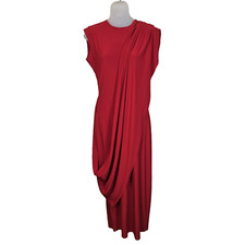 Norma Kamali Revolve Formal Gown S Red Draped Long Dress Party Designer Party