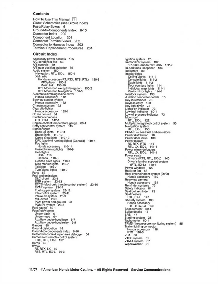 Honda Ridgeline 2006 2007 2008 manual de diagnóstico eléctrico solución de problemas OEM Foto 2 de 4