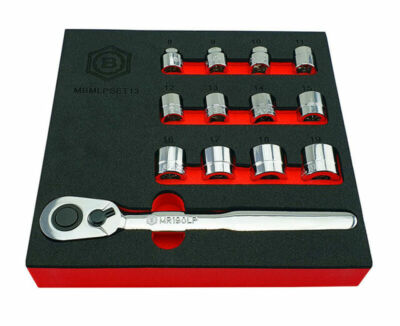 Britool Hallmark MBMLPSET13 13-teilig 3/8 Zoll Antrieb Low Profile Access Ratsche & Socke
