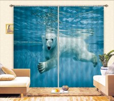 3D Polar Bear ZHUA3898 Animal Photo Curtain Window Blockout Fabric Amy 2023