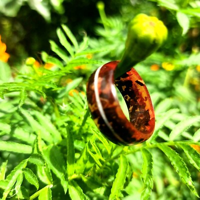 UNISEX Handmade RING Natural Coconut Shell Eco Friendly Uncommon Fashion GIFT