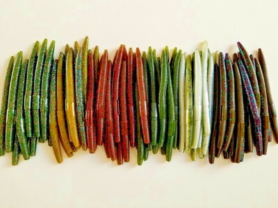 60PK 5''SENKO-SOFT PLASTIC BASS WORMS-6 COLORS/10 EACH-''WATER SPARKLE''-MULTI-PACK