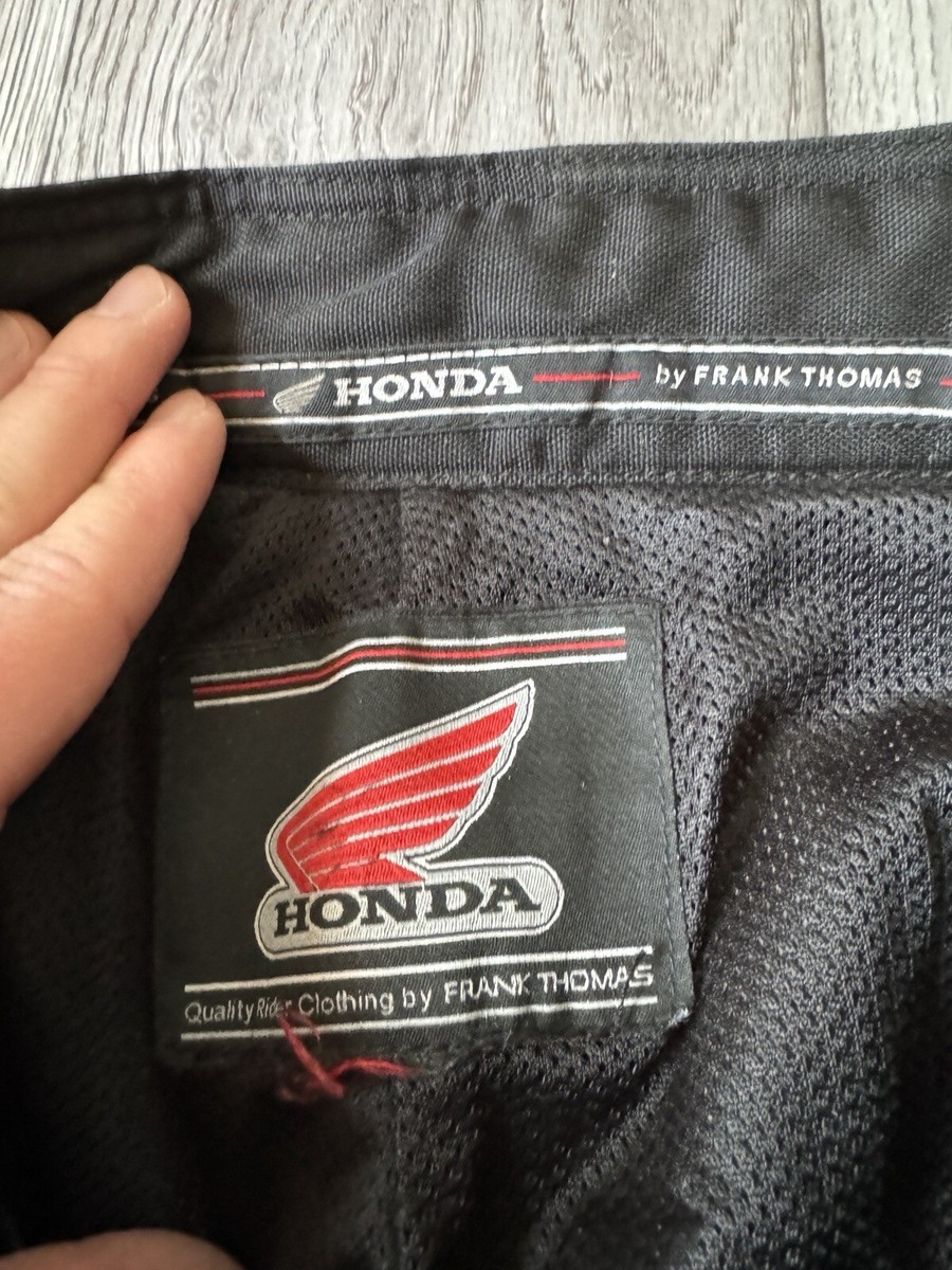 Vintage Motocross Leather Pants HONDA By FRANK THOMAS Black/Blue