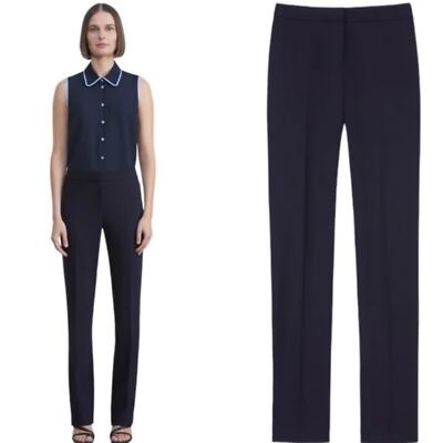 Lafayette 148 Barrow Wool Straight Leg Pants Work Office Trousers  display picture 1