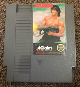 NES Rambo CIB Game Box & Manual Tested Working Cart Authentic