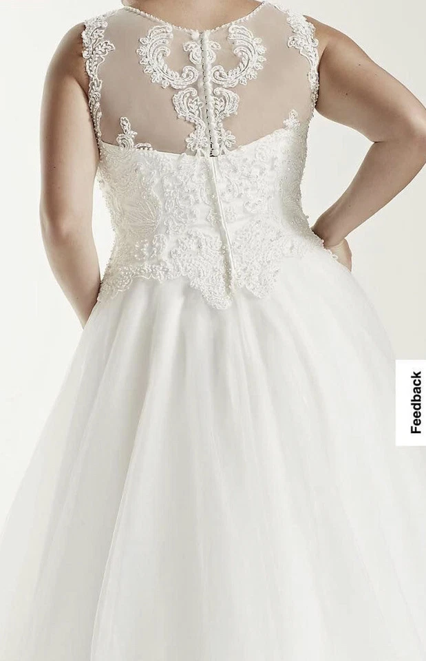 vestido de novia davids talla 20w blanco suave  Foto 3 de 4